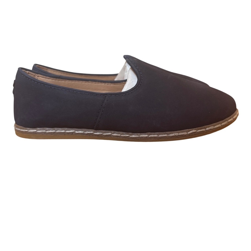 Charix Loafers Women Navy Blue Artisan Leather Slip On Flats SIZE 38